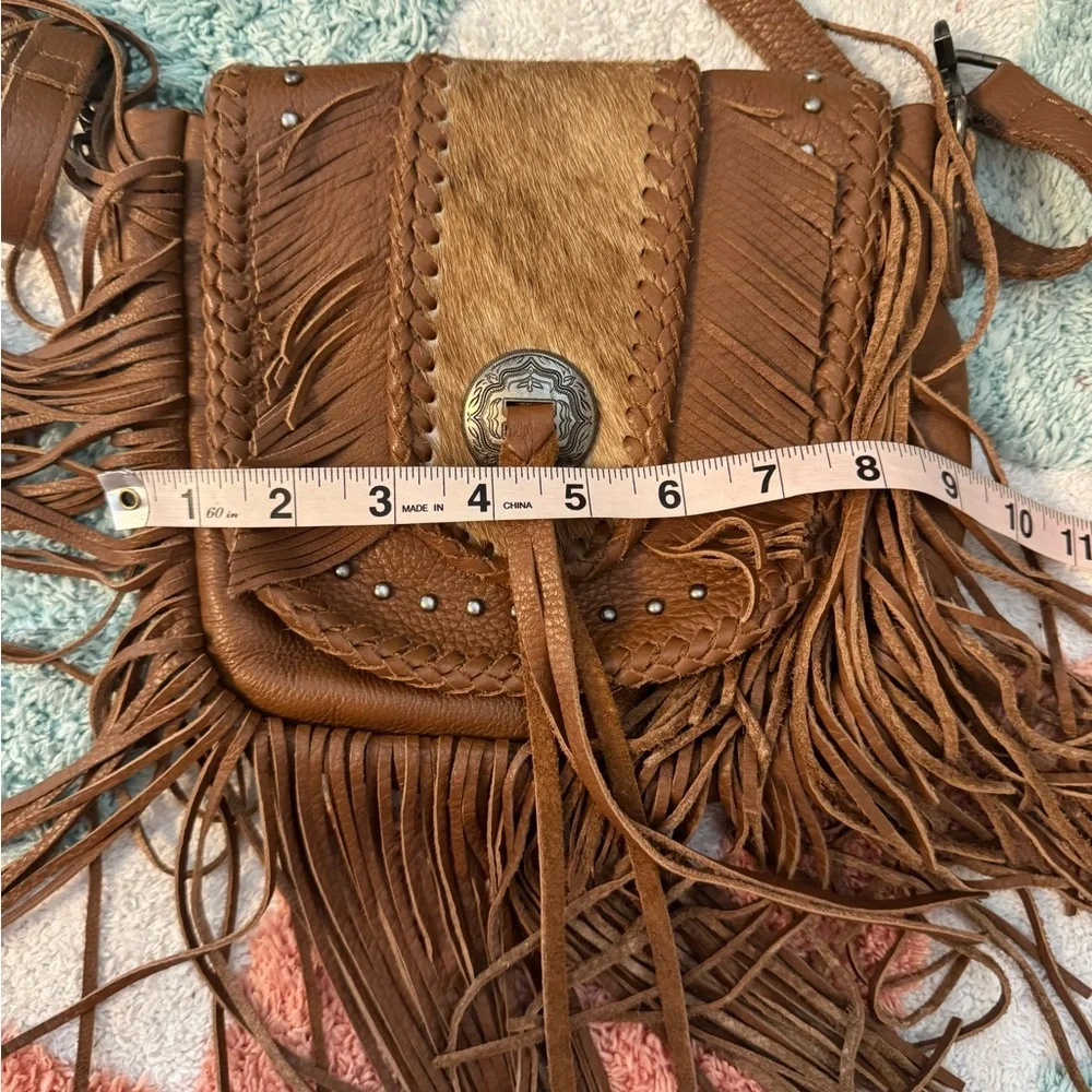 Montana West Brown Leather Fringe Crossbody Bag - Picture 5 of 11